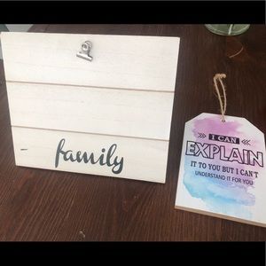 Family wooden plaque with clip bundle 🍪
